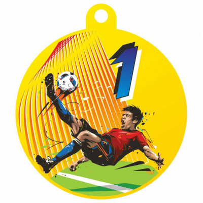 Медаль IDEA UV09-50/G футбол (D-50мм. S-2мм.)