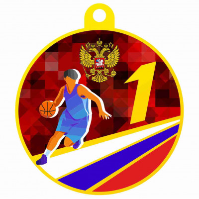 Медаль UVN031-55 G баскетбол (D-55см, S-2 мм)