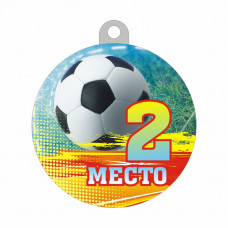 Медаль из акрила футбол 2 место (D-60мм, s-5 мм)
