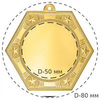 Медаль MZ 90-80/G (D-80 мм. D-50 мм. s-3 мм)