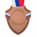 Медаль MZP 558-65/ВM с лентой (56х65мм. D-25мм. s-2мм) сталь
