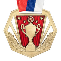 Медаль MZP 569-60/GM с лентой (D-60мм. s-2мм) сталь